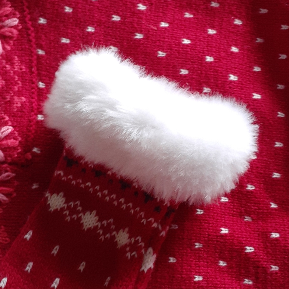 - - ASPEN KIDS INFANT KNIT DRESS W/FAUX FUR CUFFS - Picture 8 of 9